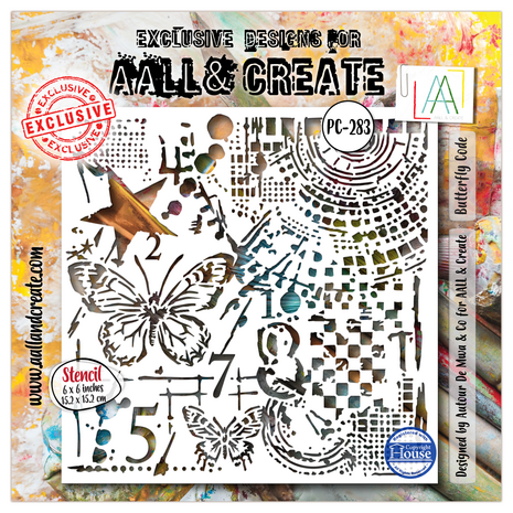 Aall and Create Universe of Patterns 6x6 Inch Stencil Butterfly Code by Autour De Mwa & Co (AALL-PC-283) Aall and Create Universe of Patterns 6x6 Inch Stencil Butterfly Code by Autour De Mwa & Co (AALL-PC-283)