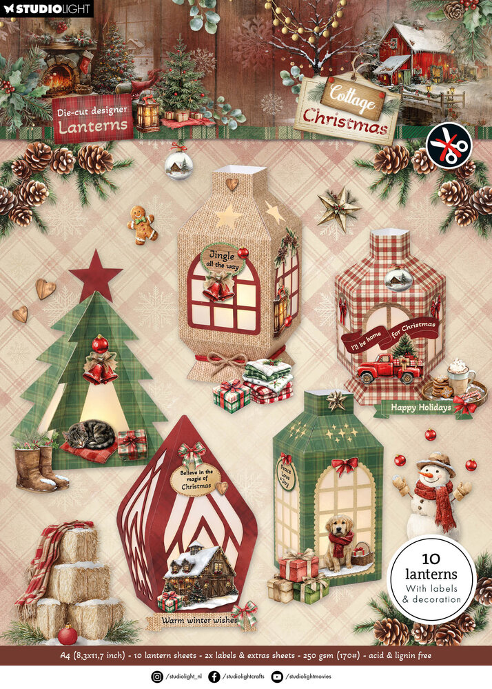 Studio Light DIY Lanterns A4 Die-Cut Paper Pad Cottage Christmas (SL-CC-DCPP515) Studio Light DIY Lanterns A4 Die-Cut Paper Pad Cottage Christmas (SL-CC-DCPP515)