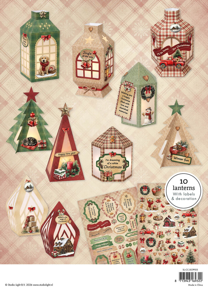 Studio Light DIY Lanterns A4 Die-Cut Paper Pad Cottage Christmas (SL-CC-DCPP515) Studio Light DIY Lanterns A4 Die-Cut Paper Pad Cottage Christmas (SL-CC-DCPP515)