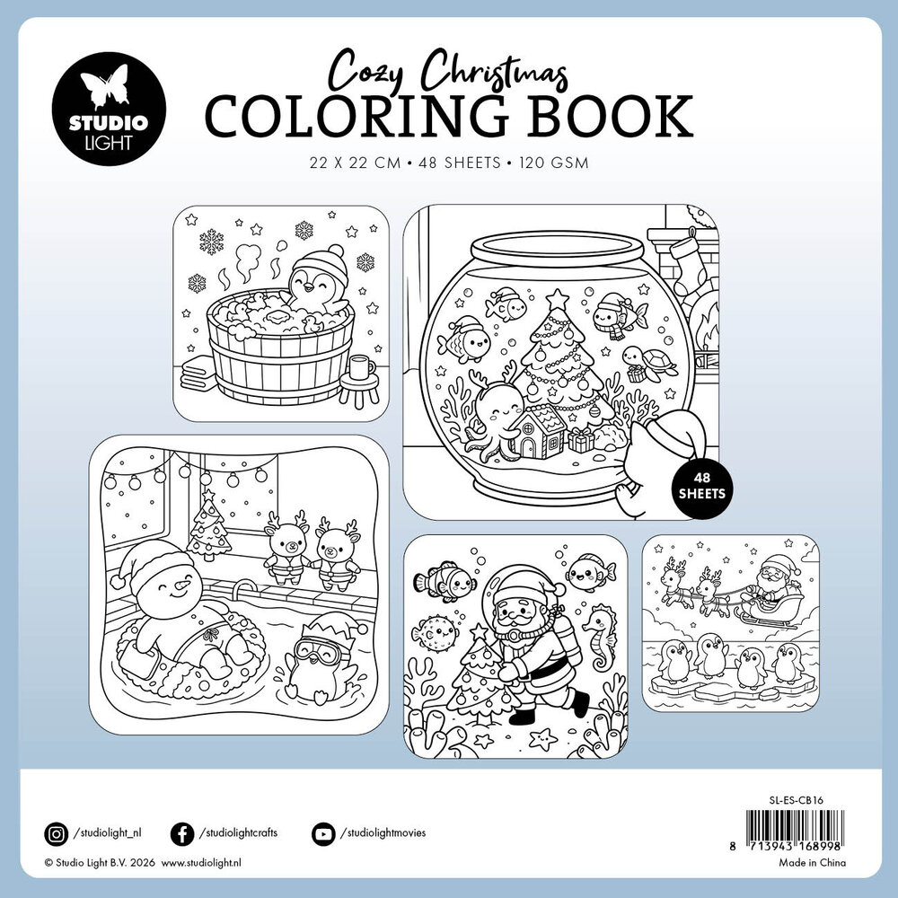 Studio Light Cozy Christmas 8x8 Inch Coloring Book Cozy Flow (SL-ES-CB16) Studio Light Cozy Christmas 8x8 Inch Coloring Book Cozy Flow (SL-ES-CB16)