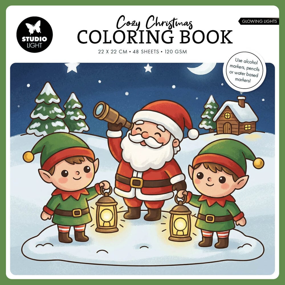 Studio Light Cozy Christmas 8x8 Inch Coloring Book Glowing Lights (SL-ES-CB14) Studio Light Cozy Christmas 8x8 Inch Coloring Book Glowing Lights (SL-ES-CB14)