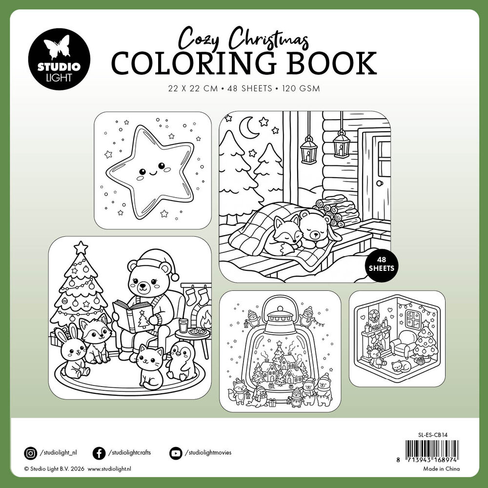 Studio Light Cozy Christmas 8x8 Inch Coloring Book Glowing Lights (SL-ES-CB14) Studio Light Cozy Christmas 8x8 Inch Coloring Book Glowing Lights (SL-ES-CB14)