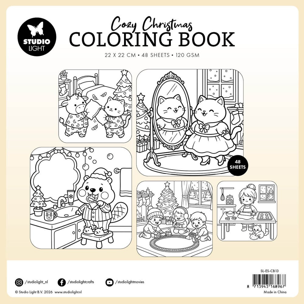 Studio Light Cozy Christmas 8x8 Inch Coloring Book Indoor Fun (SL-ES-CB13) Studio Light Cozy Christmas 8x8 Inch Coloring Book Indoor Fun (SL-ES-CB13)