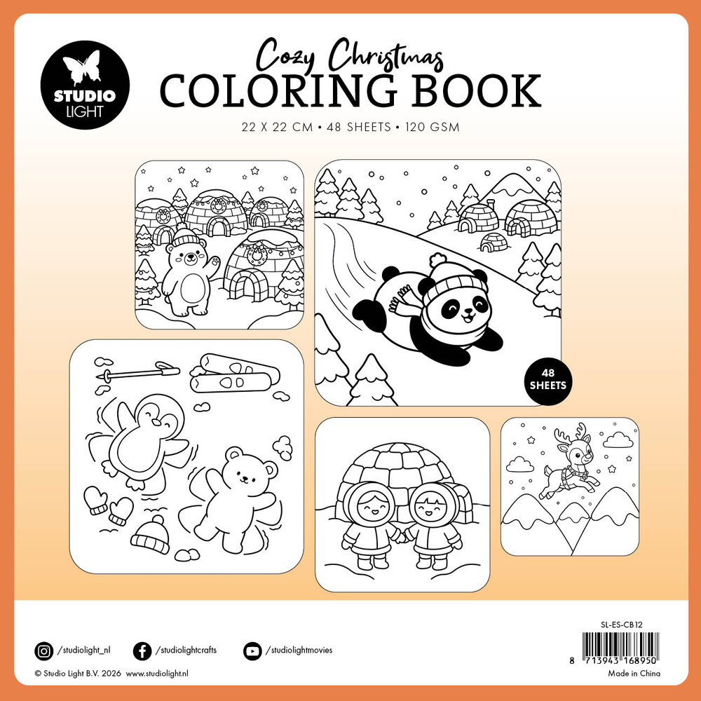 Studio Light Cozy Christmas 8x8 Inch Coloring Book Polar Magic (SL-ES-CB12) Studio Light Cozy Christmas 8x8 Inch Coloring Book Polar Magic (SL-ES-CB12)