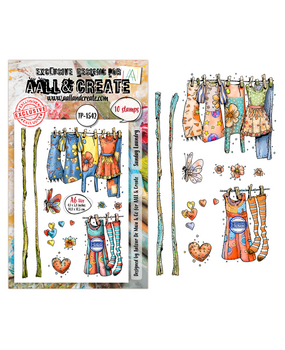 Aall and Create Sunday Play A6 Stamp Sets Sunday Laundry by Autour De Mwa & Co (AALL-TP-1542)