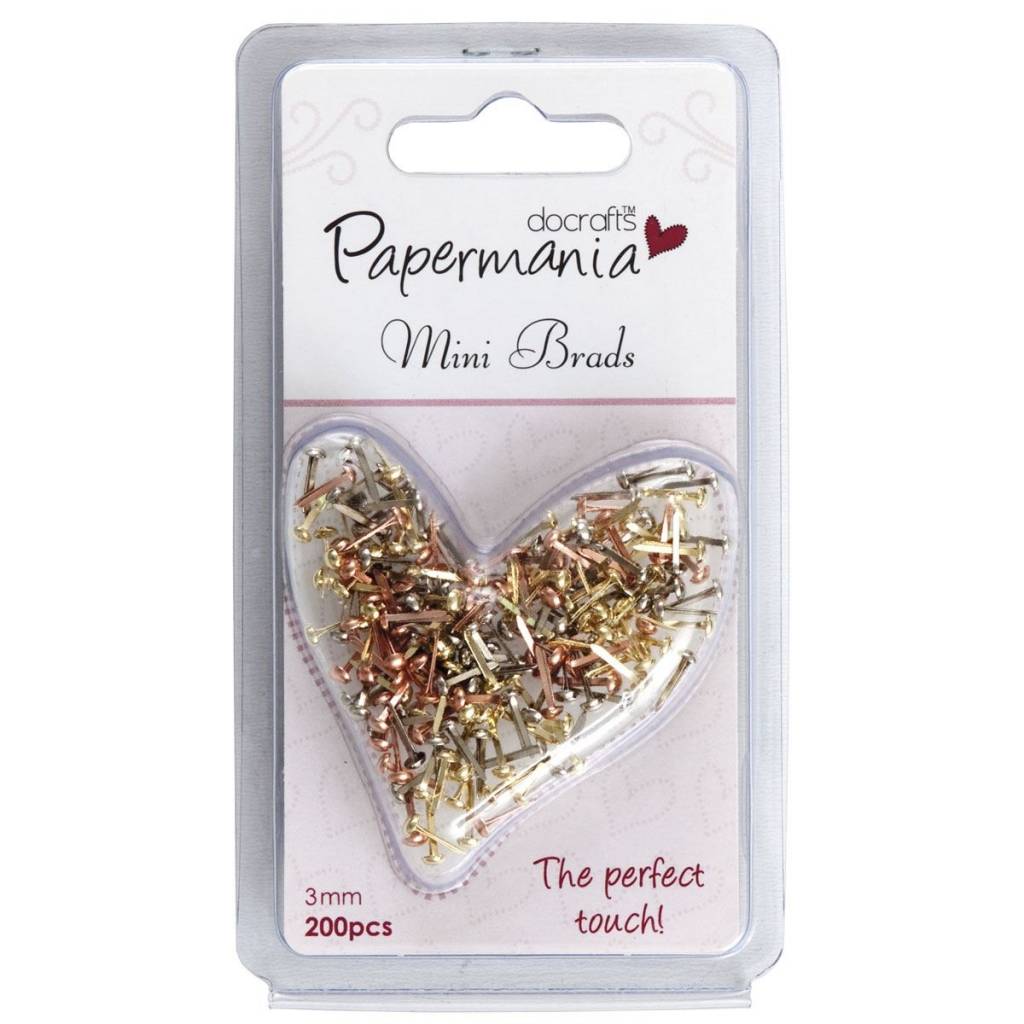 Papermania Mini Brads Metallics (200pk) Assorted Gloss (PMA 3741104