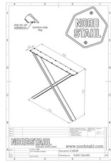 Nordstahl Stalen tafelpoot  X poot Small zwart