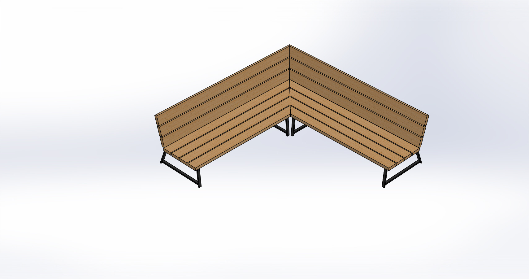 Lounge hoekbank frame zwart