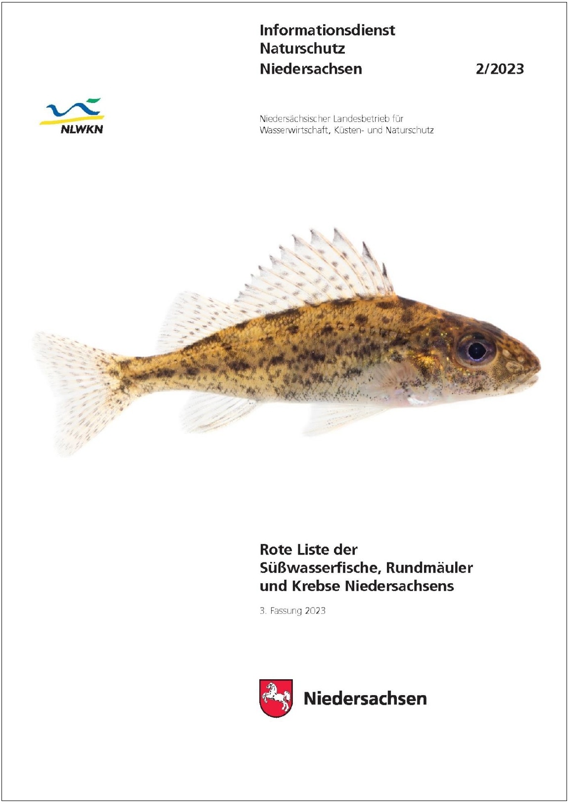 Rote Liste der Süßwasserfische, Rundmäuler und Krebse Niedersachsens (2/23)
