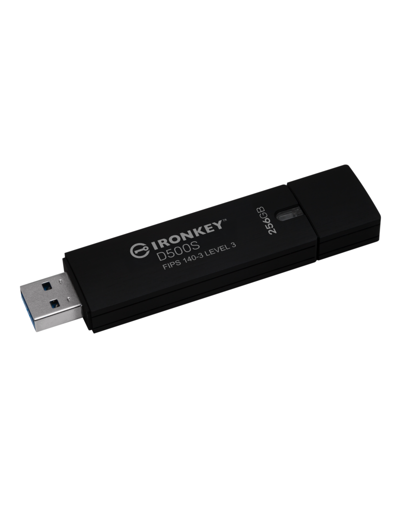IronKey Kingston IronKey D500S – FIPS 140-3 Certified Encrypted USB 3 - 256GB Flash Drive