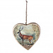Christmas draw wooden heart deer