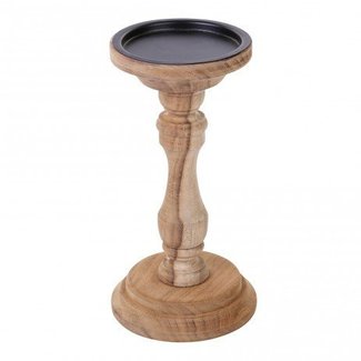 PTMD Vela Brown teak wood candleholder s H20 cm