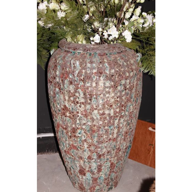 seco green ceramic pot high edge L.dia 55 xH93 cm