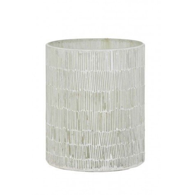 Theelicht macao dia12x15 wit cement