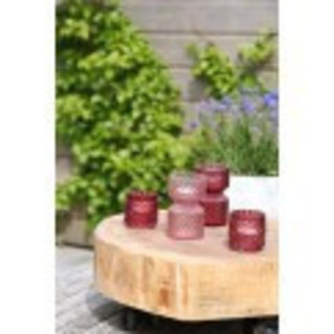 Theelicht lagnes  glas licht roze dia 6 x7