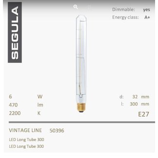 Led tube long clear -E27-2200K-6W-CRI+90