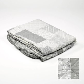 quilt/ boutis  lichtgrijs 180x240 + 1 kussensloop