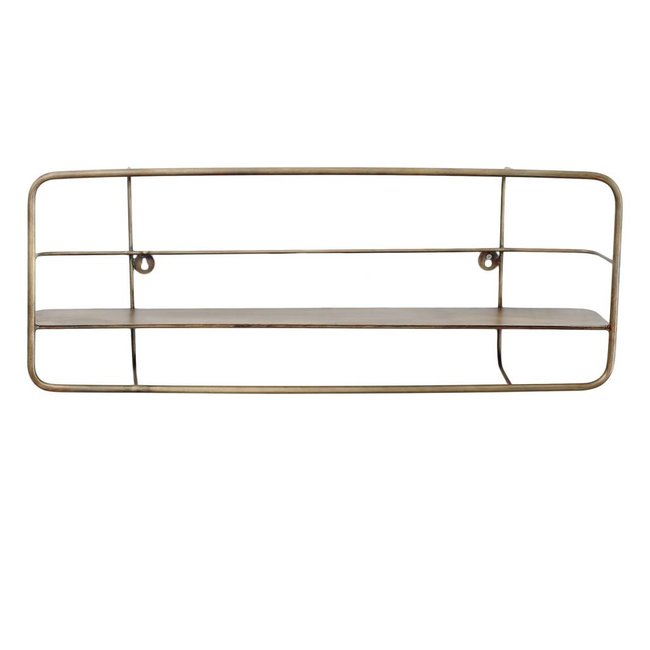 Jayz brass iron wall shelf rectangle