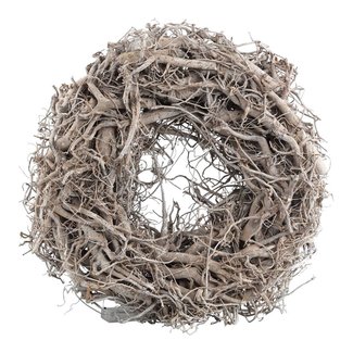 Willow natural wreath with light round s