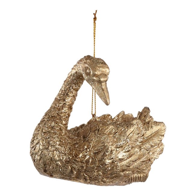 Christmas basile gold poly swan b