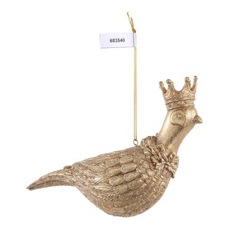 Christmas basile gold poly pheasant with crown