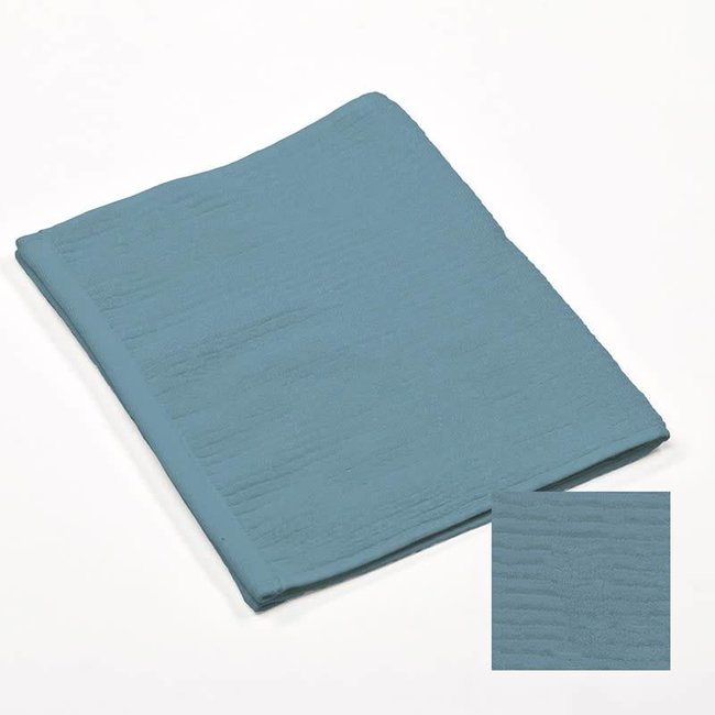 Badhanddoek ribbed blue 50x100