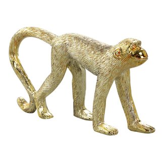 Monkey gold poly walking statue