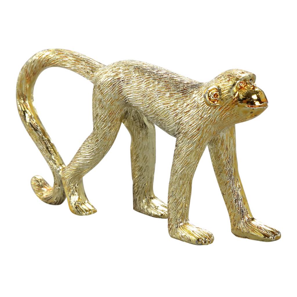 Monkey gold poly walking statue Eunnick Home