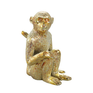 Monkey gold poly sitting monkey statue