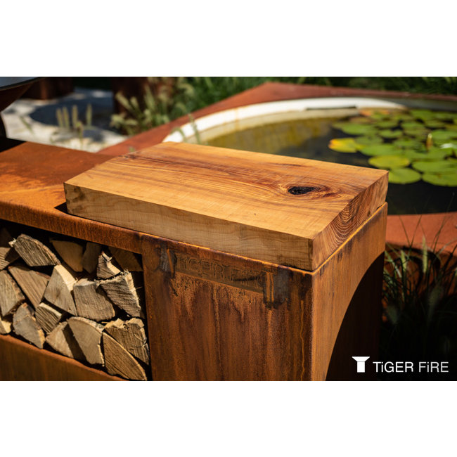Tiger fire houten werkplank essenhout tigerfire storage