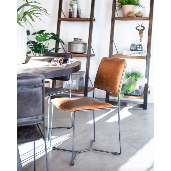 stoel Mees vintage leder cognac