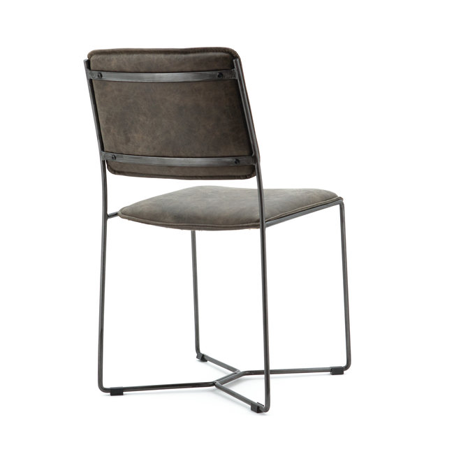 stoel Mees vintage leder antraciet