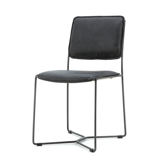 stoel Mees vintage leder antraciet