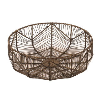 tiesto brass iron open basket wih patten round s