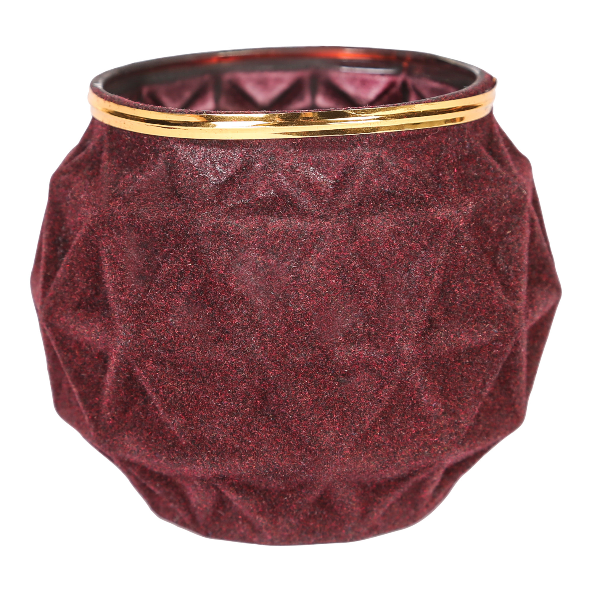Velvet red glass candle holder Eunnick Home