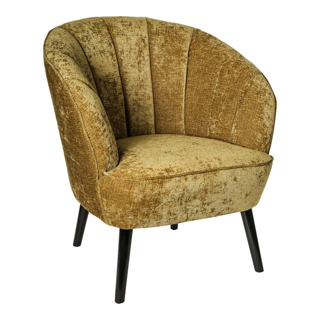 Hanna luxury mustard velvet chair black wood