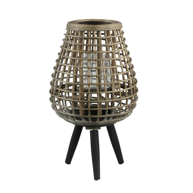 Abell naturl bamboo lantern wooden feet round s