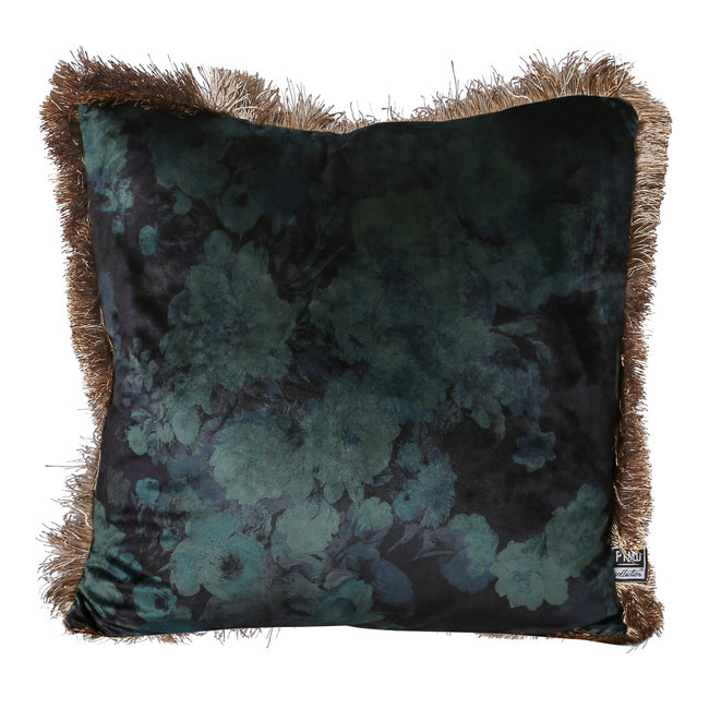 Teza turquoise Antique print cushion square