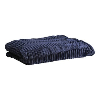 PTMD Charell dark blue ribbed velvet plaid rectangle