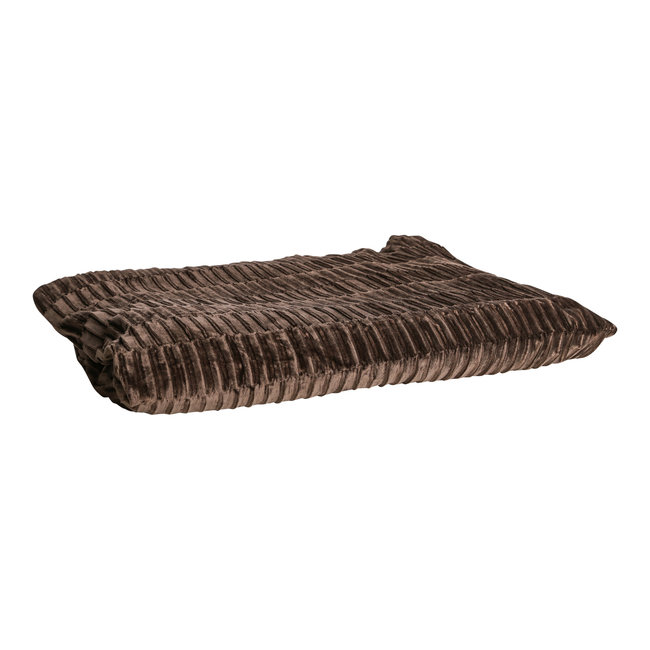 Charell brown ribbed velvet plaid rectangle