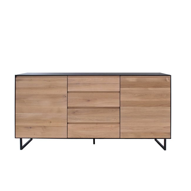 Castle line Alexi dressoir hoog black, deur lade deur naturel