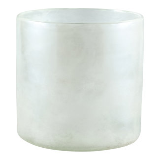 Tuxx white mat glass vase round big l