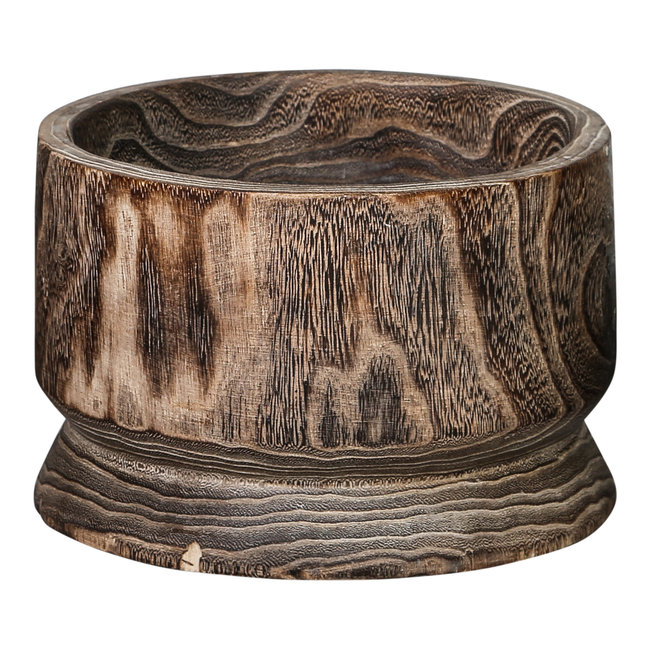 Paloma wood Brown pot straight round m