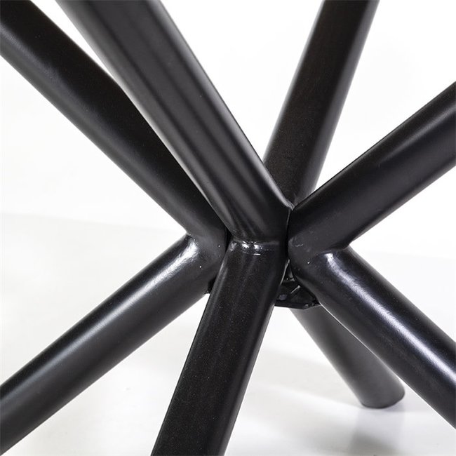 Table à manger manguier ronde avec pied croisé 130x130 cm