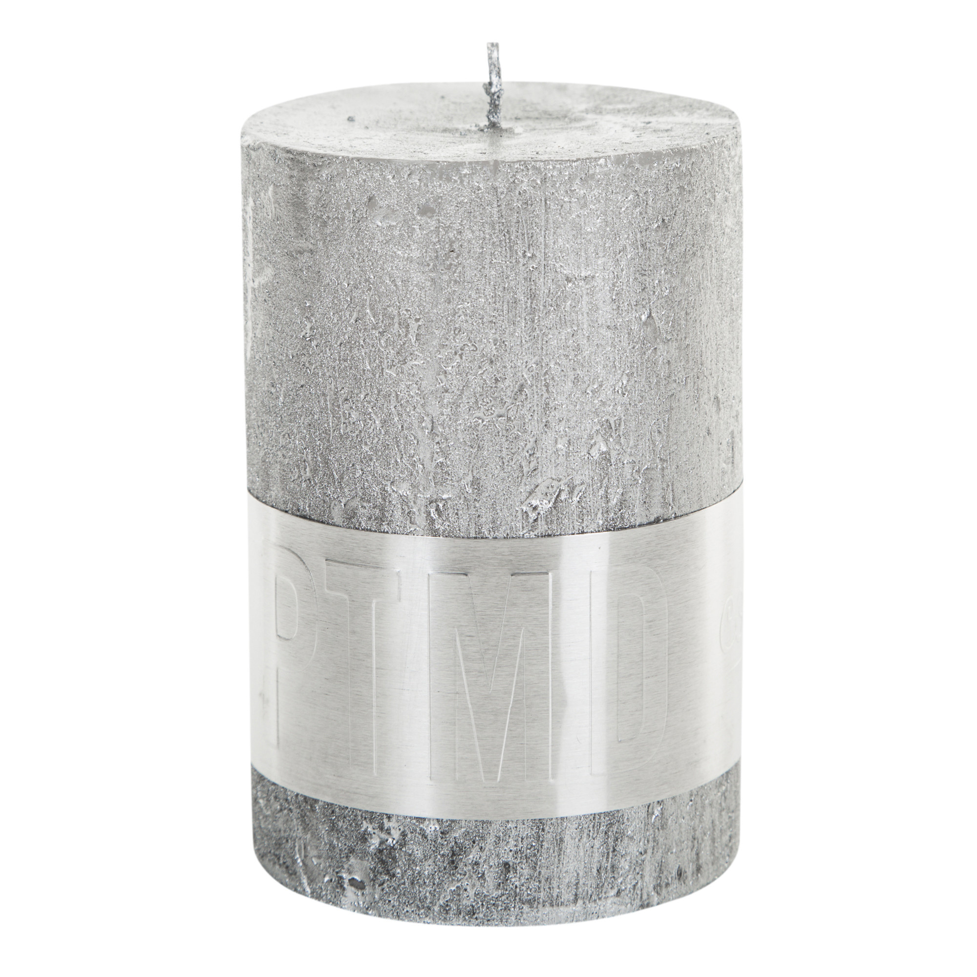 Rustic silver pillar candle 10x7 cm Eunnick Home