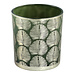 PTMD Marsh green glass tealight round gold leaves L