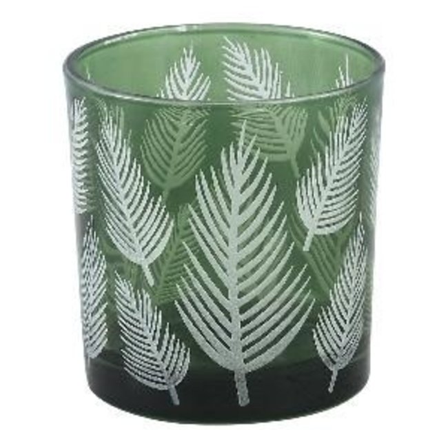 PTMD Yerba green glass vase fern round s