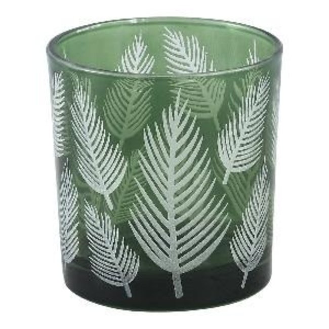 Yerba green glass vase fern round s