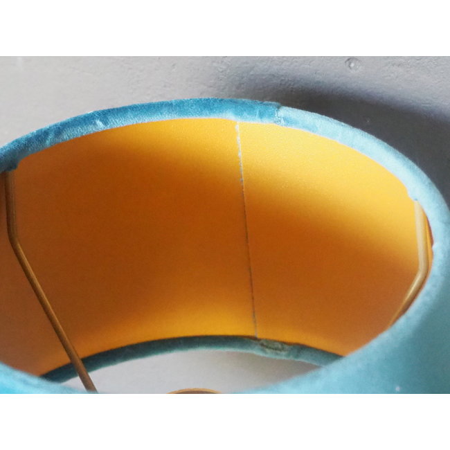 Kapje staande lamp ocean blue on gold