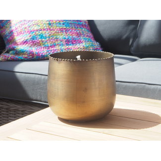 Dekocandle Pot brass antique  wax noir  outdoor large